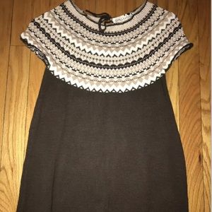 Smudge Brown Tribal Ethnic Native American Aztec Boho Hippie Sweater Tank Top S
